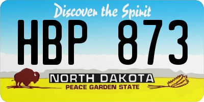 ND license plate HBP873