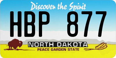 ND license plate HBP877