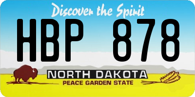 ND license plate HBP878