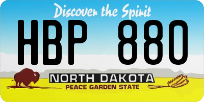 ND license plate HBP880