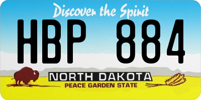 ND license plate HBP884