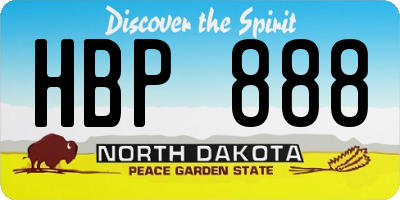 ND license plate HBP888