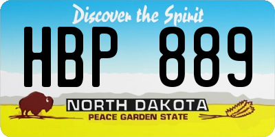 ND license plate HBP889