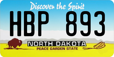 ND license plate HBP893