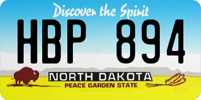 ND license plate HBP894