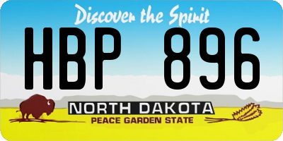 ND license plate HBP896