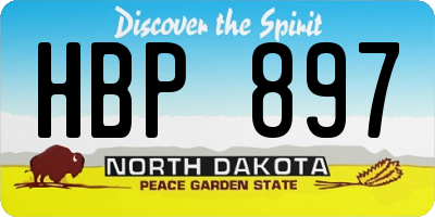 ND license plate HBP897