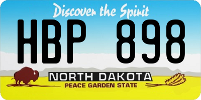 ND license plate HBP898