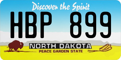 ND license plate HBP899