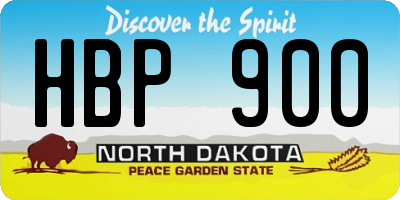 ND license plate HBP900