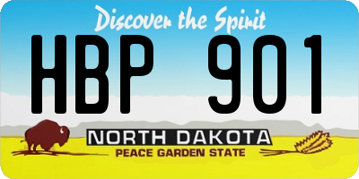 ND license plate HBP901