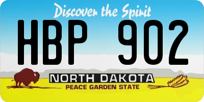 ND license plate HBP902