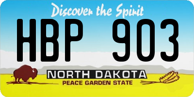 ND license plate HBP903