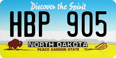 ND license plate HBP905
