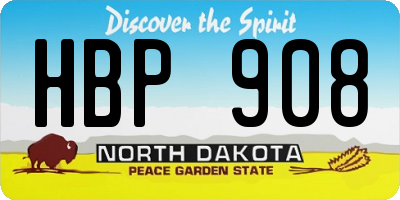ND license plate HBP908