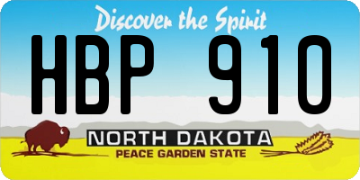 ND license plate HBP910