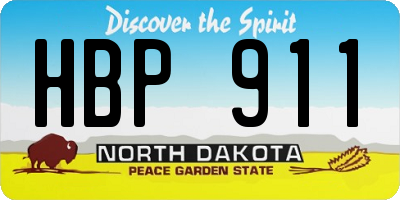 ND license plate HBP911