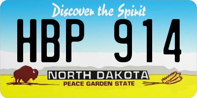 ND license plate HBP914