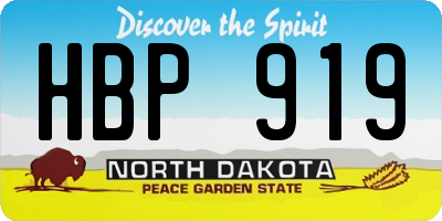 ND license plate HBP919