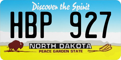 ND license plate HBP927