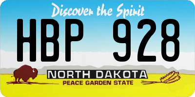 ND license plate HBP928