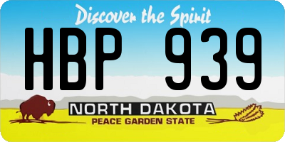 ND license plate HBP939