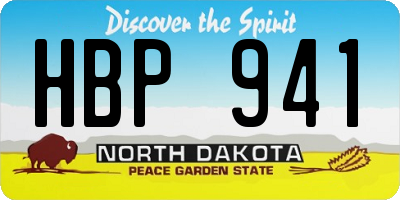 ND license plate HBP941