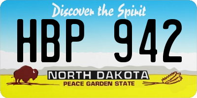 ND license plate HBP942