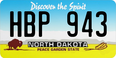 ND license plate HBP943