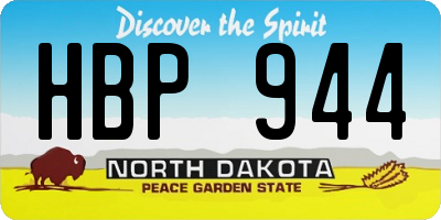 ND license plate HBP944