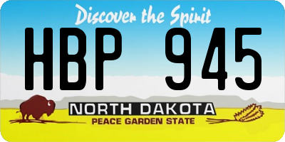 ND license plate HBP945