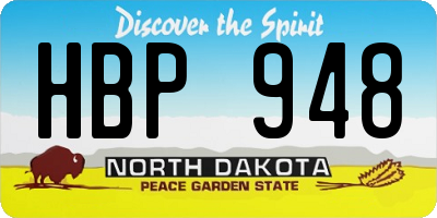 ND license plate HBP948