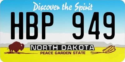 ND license plate HBP949