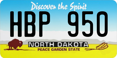 ND license plate HBP950