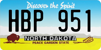 ND license plate HBP951