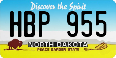 ND license plate HBP955