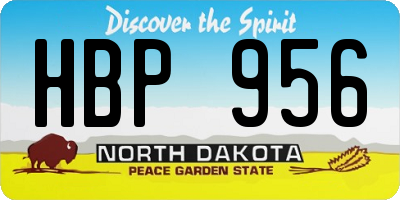 ND license plate HBP956