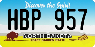 ND license plate HBP957