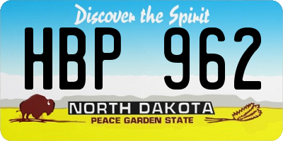 ND license plate HBP962