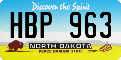 ND license plate HBP963