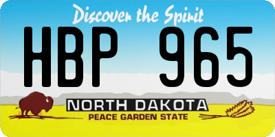 ND license plate HBP965