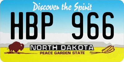 ND license plate HBP966