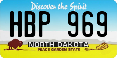 ND license plate HBP969