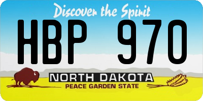 ND license plate HBP970