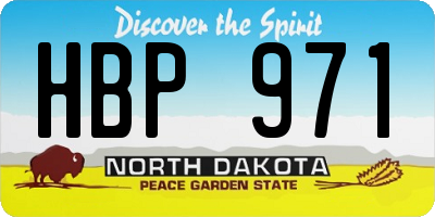 ND license plate HBP971