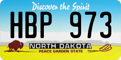 ND license plate HBP973