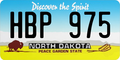 ND license plate HBP975