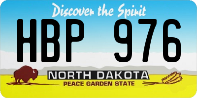 ND license plate HBP976