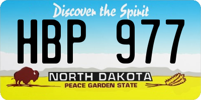 ND license plate HBP977