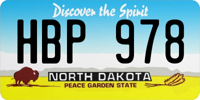 ND license plate HBP978